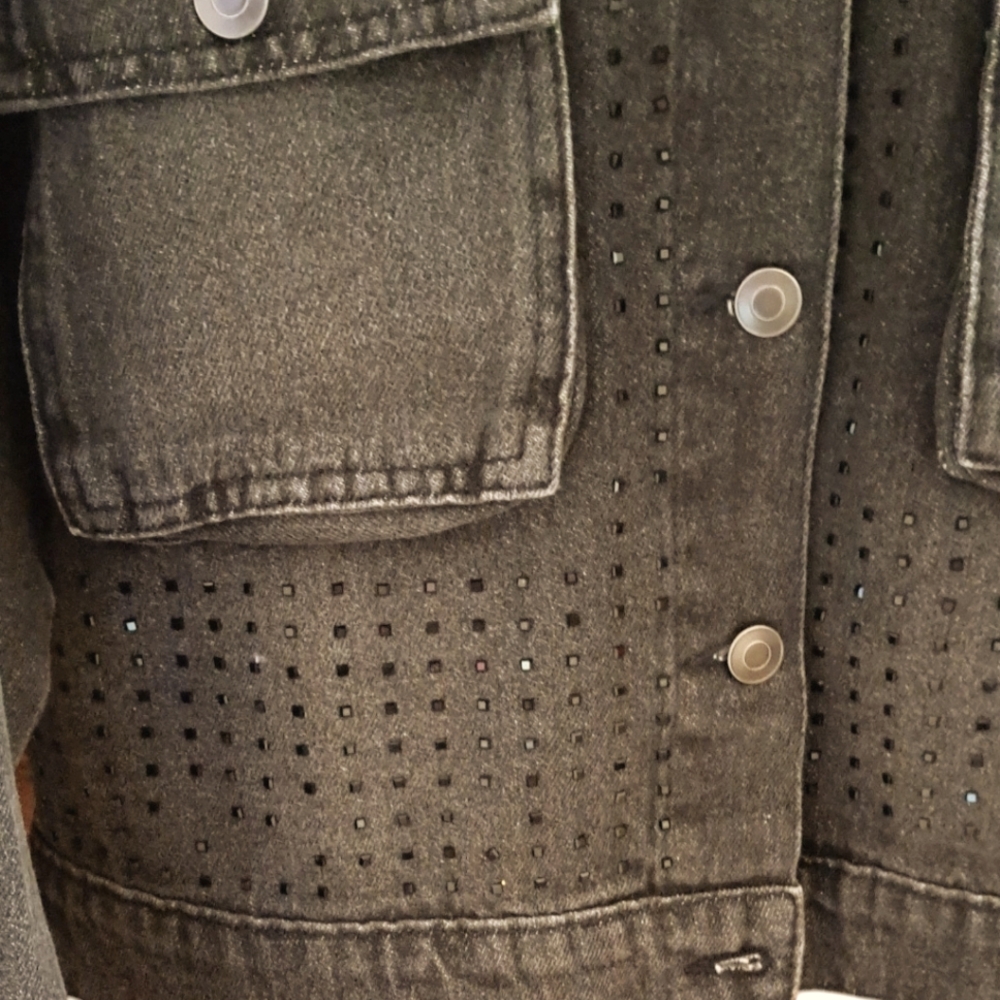 NWT BACCINI BLACK DENIM JACKET - Picture 5 of 5